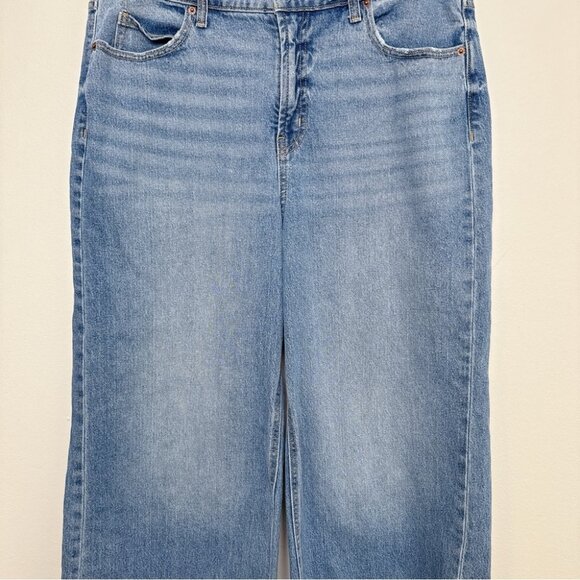 Old Navy Womens 14 Raw Hem Extra High Rise Sky Hi A Line Wide Leg Jeans - Picture 5 of 13